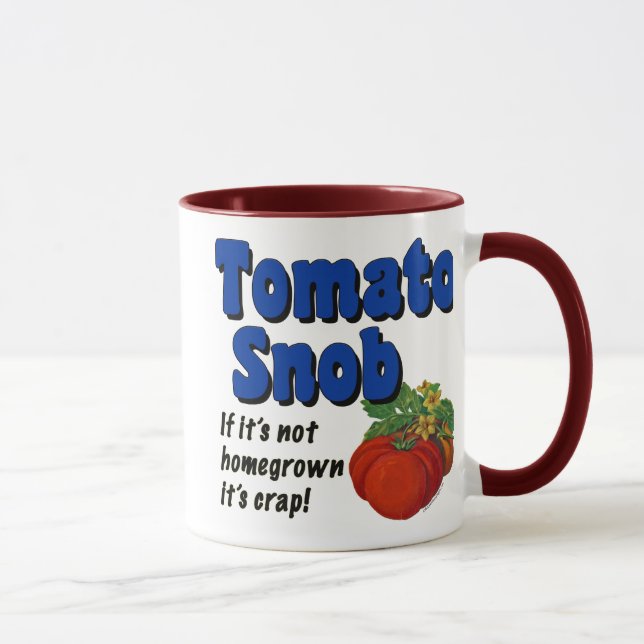Tomato Snob Funny Saying Coffee Mug (Right)