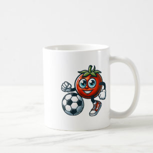 Tomato Soccer Player Cute Cartoon With Footbyll Coffee Mug