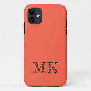 Tomato Solid Colour   Modern Minimal Initial  Case-Mate iPhone Case