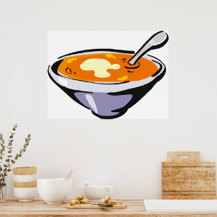 Tomato Soup Bowl with Spoon Poster