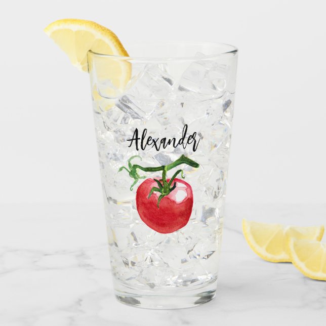 Tomato Watercolor Art Glass (Front Ice)