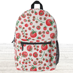 Tomato Watercolor Mediterranean Food Pattern Printed Backpack