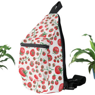 Tomato Watercolor Mediterranean Food Pattern Sling Bag