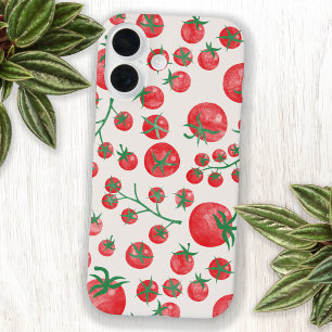 Tomato Watercolor Mediterranean Summer Pattern iPhone 16 Case