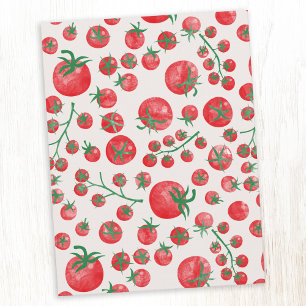 Tomato Watercolor Mediterranean Summer Pattern Postcard