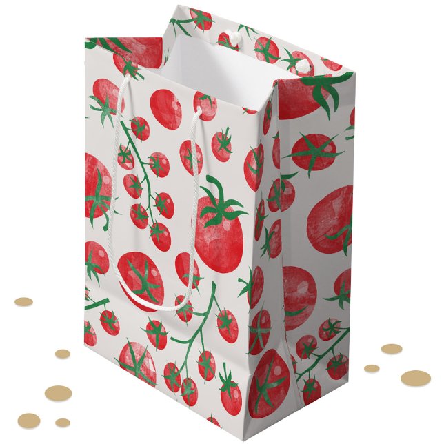 Tomato Watercolor Medium Gift Bag (Fun tomato watercolor gift bag)