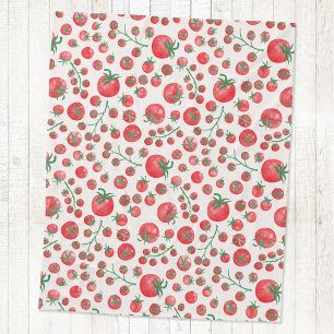 Tomato Watercolor Pattern Fleece Blanket