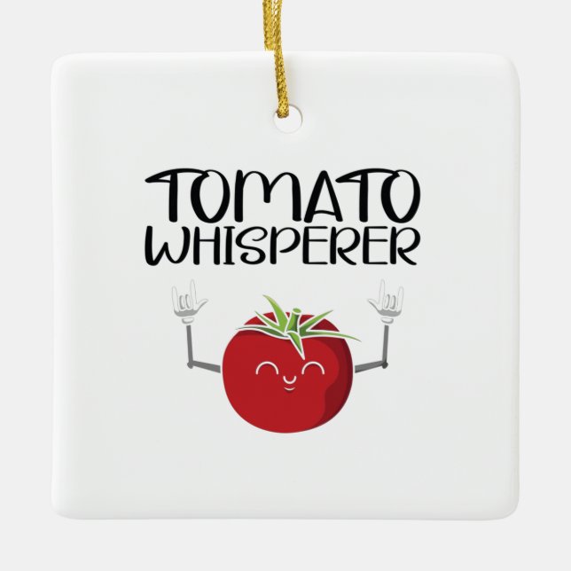 Tomato Whisperer Ceramic Ornament (Front)