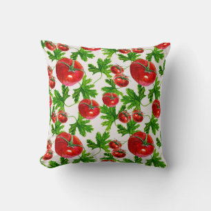 Tomato with Leaves Pattern Cushion