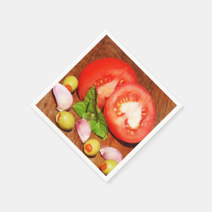 tomato with onion napkin