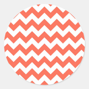 Tomato Zigzag Classic Round Sticker