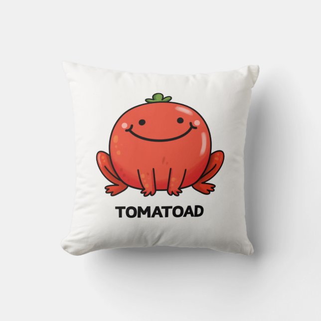 Tomatoad Funny Tomato Toad Pun  Cushion (Front)