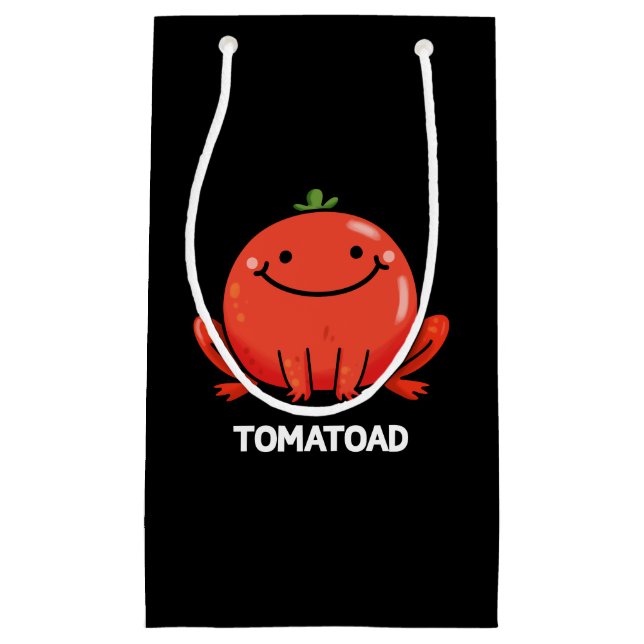 Tomatoad Funny Tomato Toad Pun Dark BG Small Gift Bag (Front)