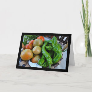 Tomatoes and Green Peppers in Basket Card