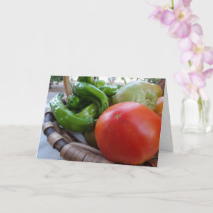 Tomatoes and Green Peppers in Basket Card