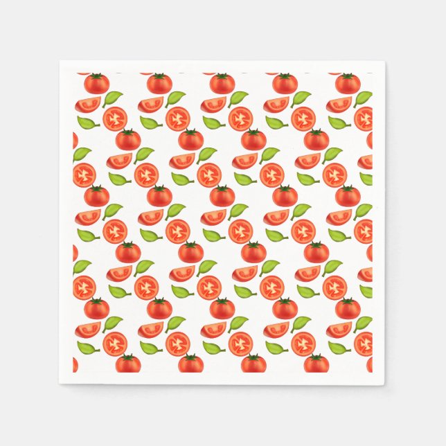 Tomatoes And Oregano Leafs Napkin (Front)