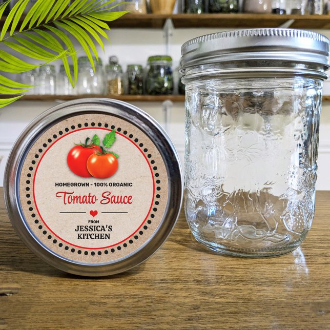 Tomatoes Canning Jar Kraft Paper Style Label (Creator Uploaded)