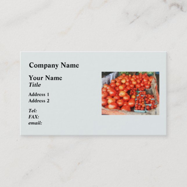 Tomatoes For Sale Business Card (Front)