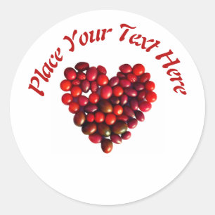 Tomatoes Heart Classic Round Sticker