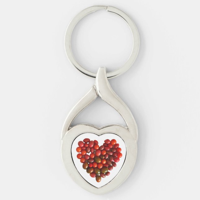 Tomatoes Heart  Key Ring (Front)