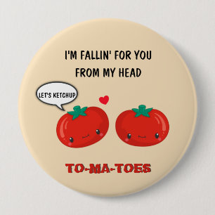 Tomatoes In Love Cute Romantic Valentine's Day 10 Cm Round Badge