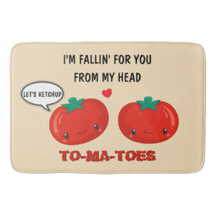 Tomatoes In Love Cute Romantic Valentine's Day Bath Mat