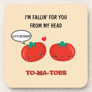 Tomatoes In Love Cute Romantic Valentine's Day Coaster