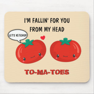 Tomatoes In Love Cute Romantic Valentine's Day Mouse Pad