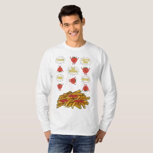 tomatoes jumping to fried potatoes, cartoon T-Shirt