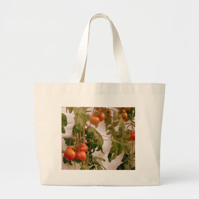 Tomatoes On Vine Large Tote Bag (Front)