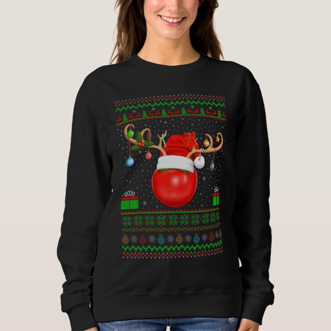 Tomatoes  Xmas Lighting Santa Ugly Tomato Christma Sweatshirt (Front)