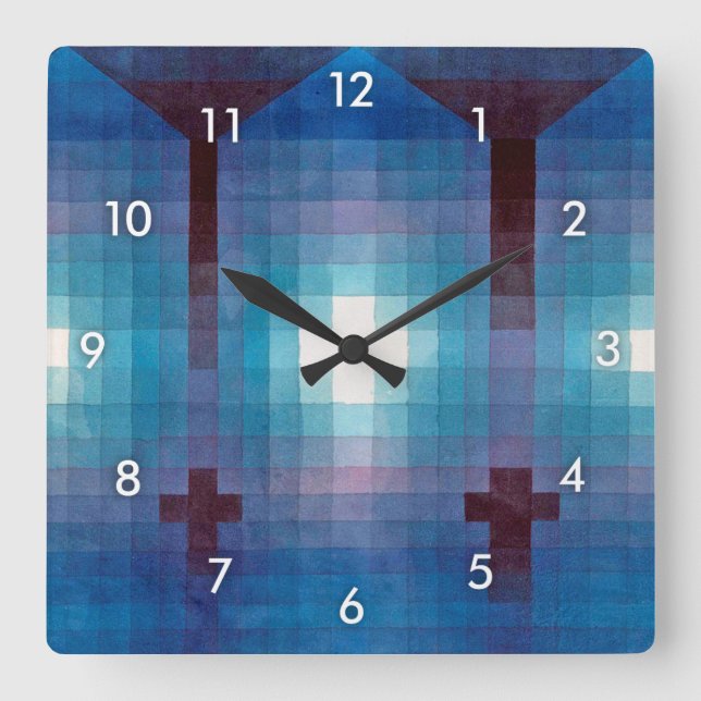 Tomb in Three, Klee Square Wall Clock (Front)