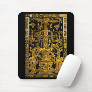 Tomb of Pakal - Gold Palenque Astronaut Mouse Pad