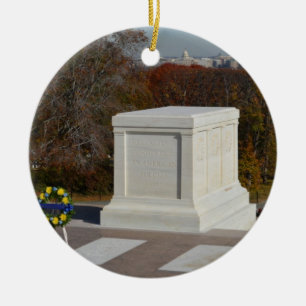 Tomb of the Unknown Soldier, Arlington Yellow Wrea Ceramic Tree Decoration