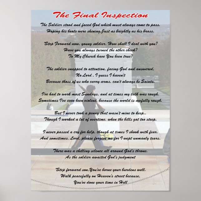 Tomb of Unknown Final Insection Poster (Front)