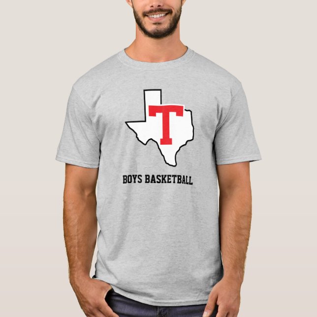 Tomball T Boys Basketball Texas light grey T-Shirt (Front)