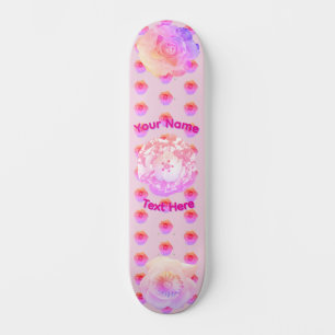 Tomboy Pink Boho Flower Skateboard