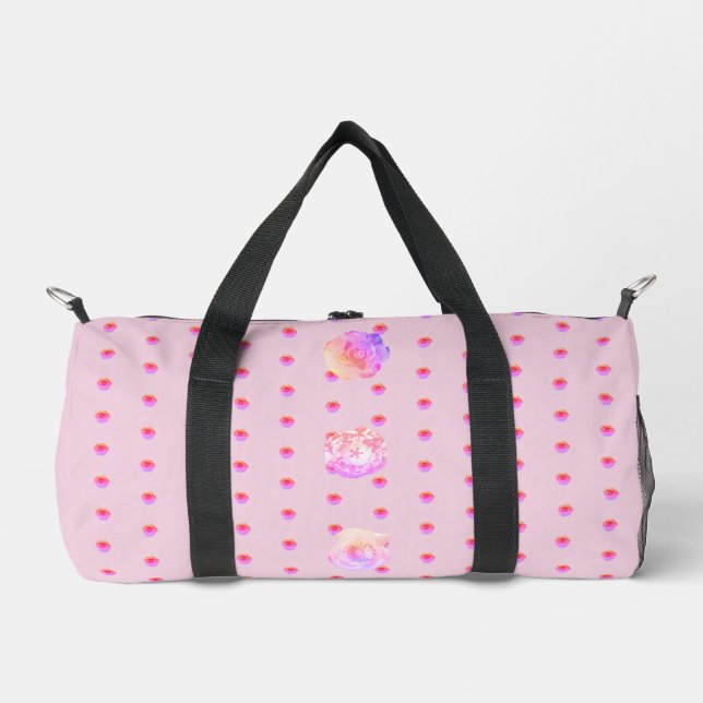 Tomboy Pink Flower Duffle Bag (Front)
