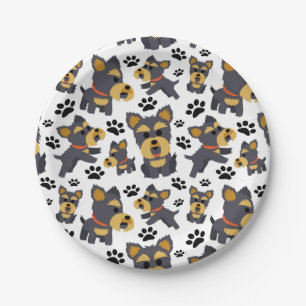 Tomboy Toy Yorkie Yorkshire Terrier Pet Puppy Dog Paper Plate