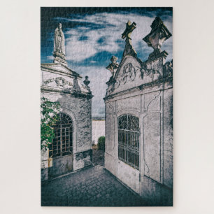 Tombs in a Catholic cemetery in Crato, Portalegre Jigsaw Puzzle