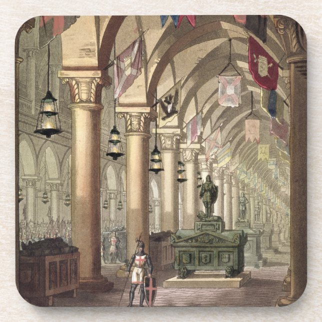 Tombs of the Knights Templar, c.1820-39 (aquatint) Coaster (Front)