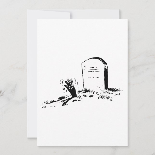 Tombstone And A Hand Invitations (Front)