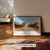Tombstone Arizona Poster, Watercolor, Custom