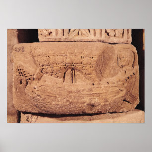 Tombstone depicting a fishing boat poster