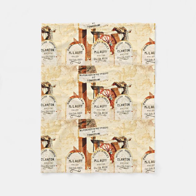 Tombstone Graves Small Fleece Blanket (Front)
