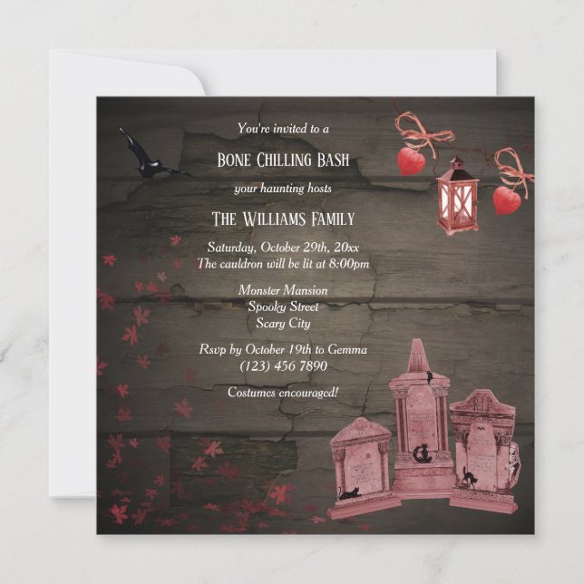 Tombstones Halloween Party Invitation (Front)