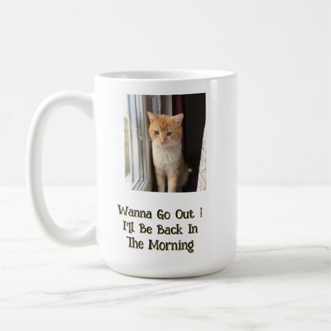 Tomcat, Photo, Funny Text Front  Back, Customise, Coffee Mug (Left)