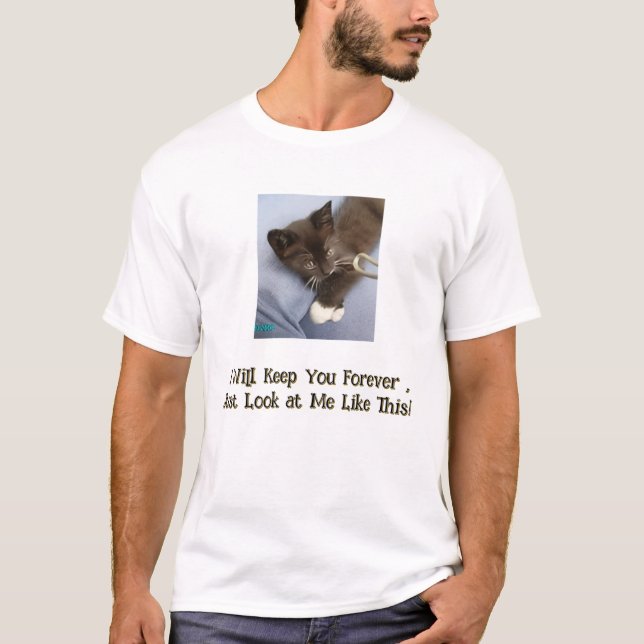Tomcat Photo, Funny Text Front & Back,  T-Shirt (Front)