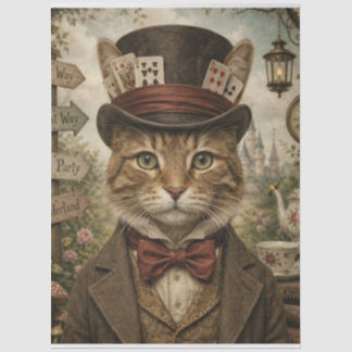 Tomcat Tea Party Decoupage Tissue Paper