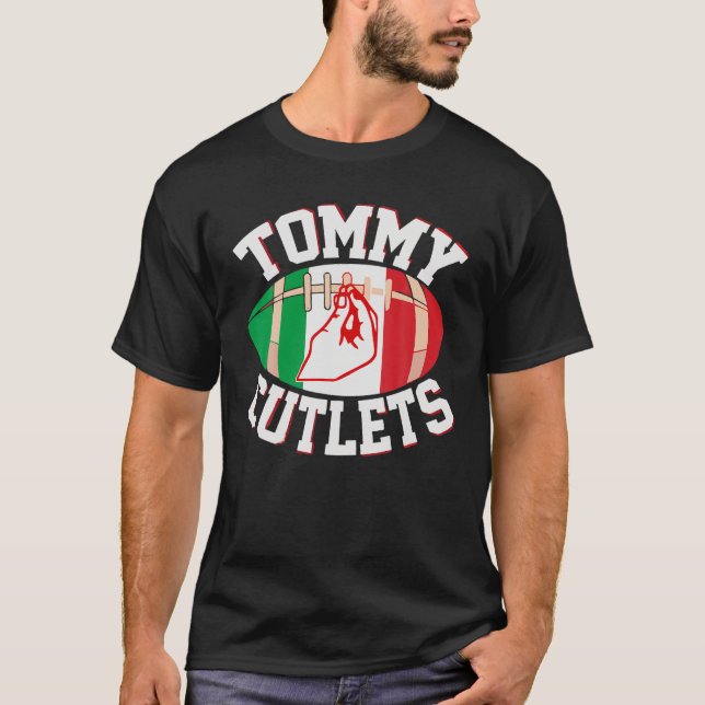 Tommy Cutlets Football Quarterback NY Italian Hand T-Shirt (Front)